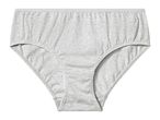 Light grey women's cotton briefs with elastic waistband
