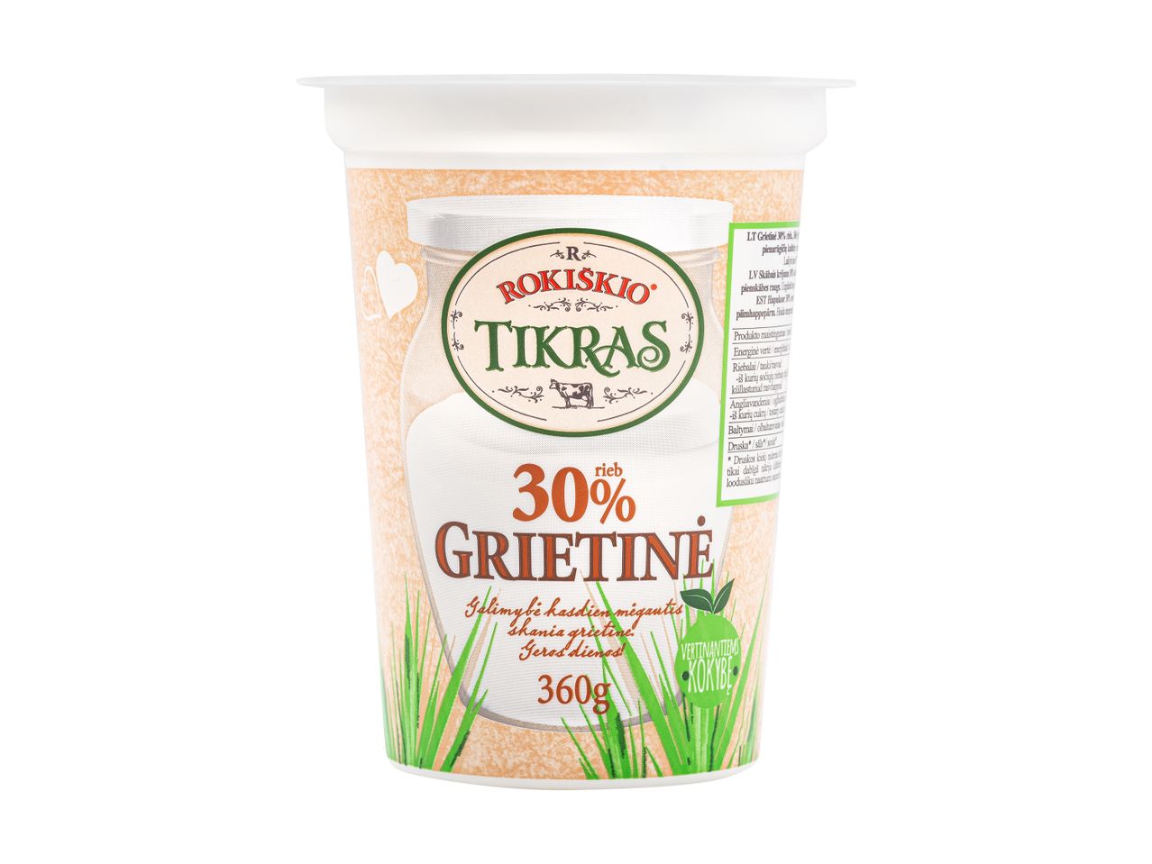 30% riebumo Tikras grietinė 500g.