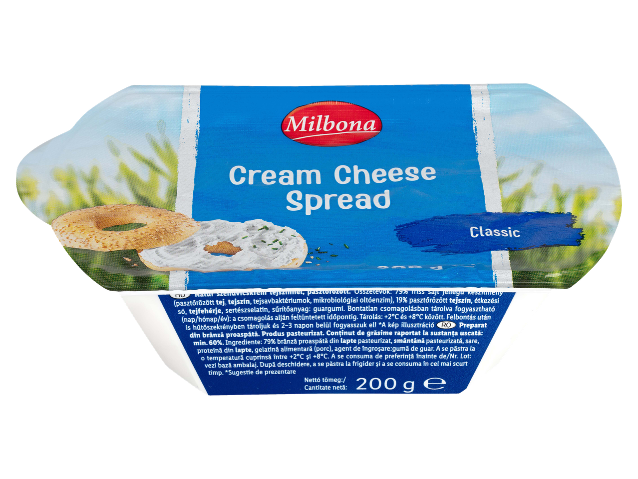 Klasszikus krémsajt natúr ízesítésben, 200 g-os kiszerelésben.