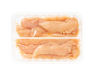 Lombinho de frango cru em embalagem plástica transparente