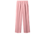 Розови дамски панталони с висока талия и широки крачоли.