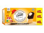 10 sandwichs glacés Bon Gelati XXL : Vanille Bourbon avec glaçage cacao.