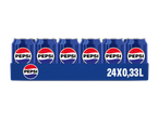 Kartonnen tray met 24 blikjes cola van 0,33 liter.