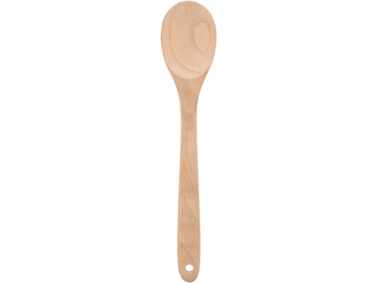 SILVERCREST® Kitchen Utensils: A wooden cooking spoon with a hole in the handle.