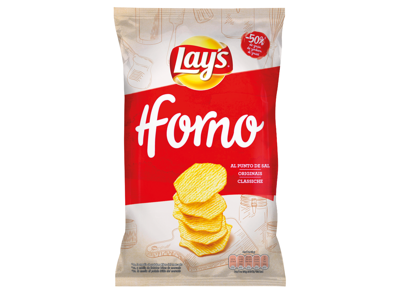 Batatas Lay's Forno: sabor clássico.