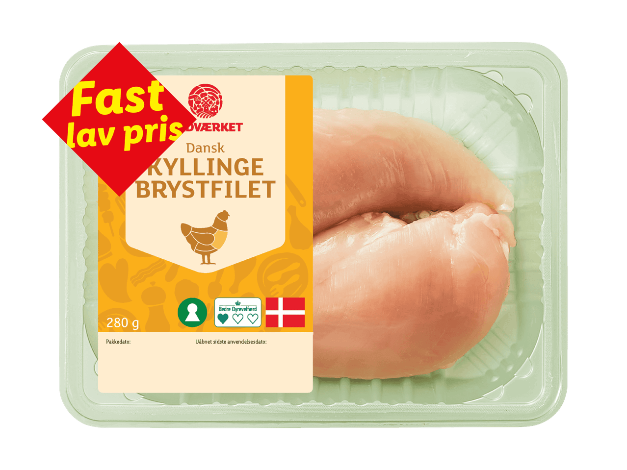 Kyllingebrystfilet uden vand