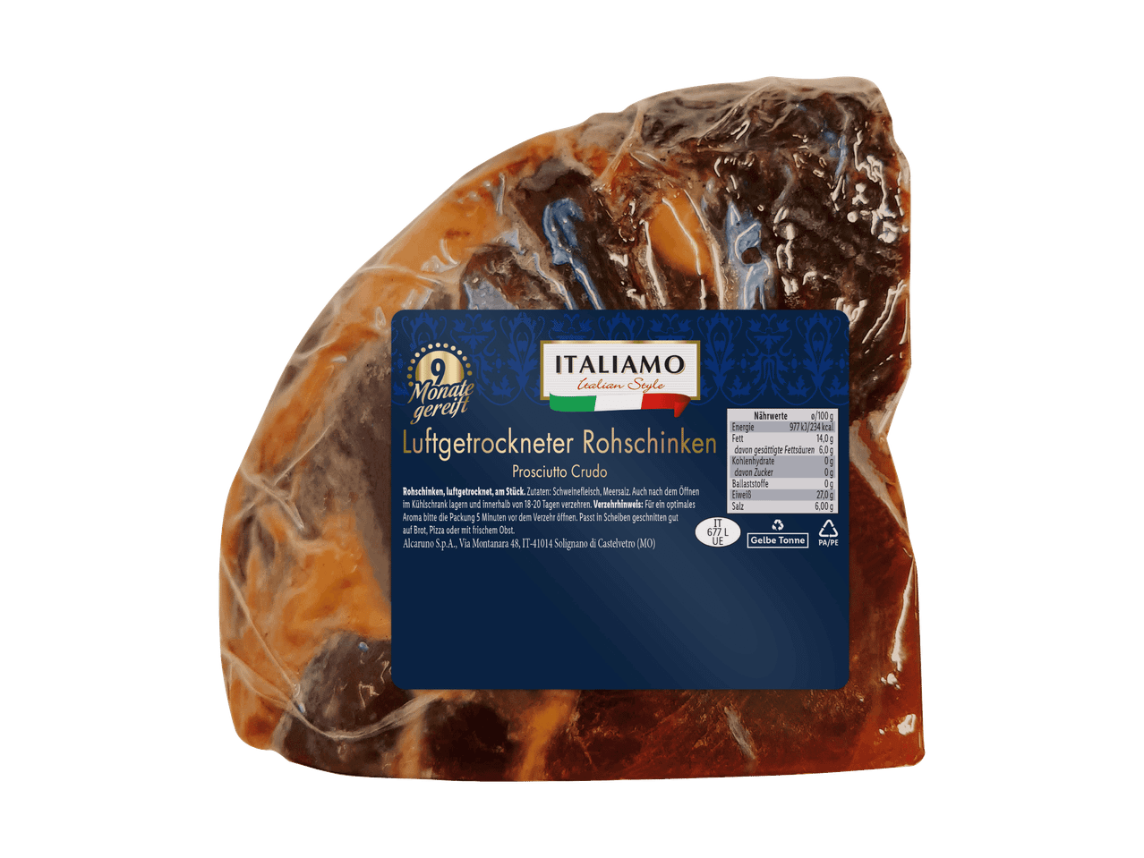 Eine Scheibe Il Salame Spallacotta Toscano Schinken.