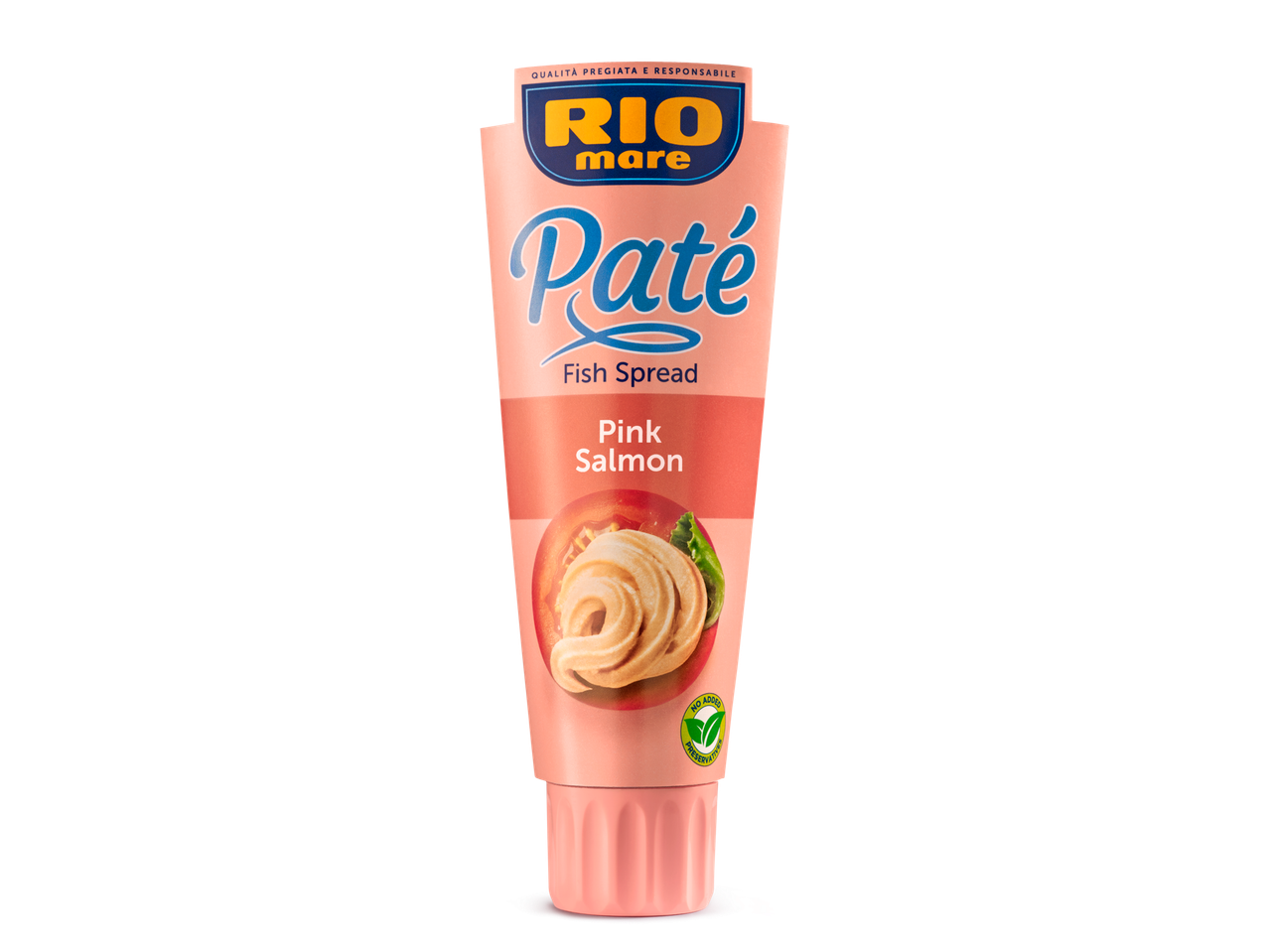 Rio Mare Paté halpaszta, rózsaszín lazac ízű tubusban.