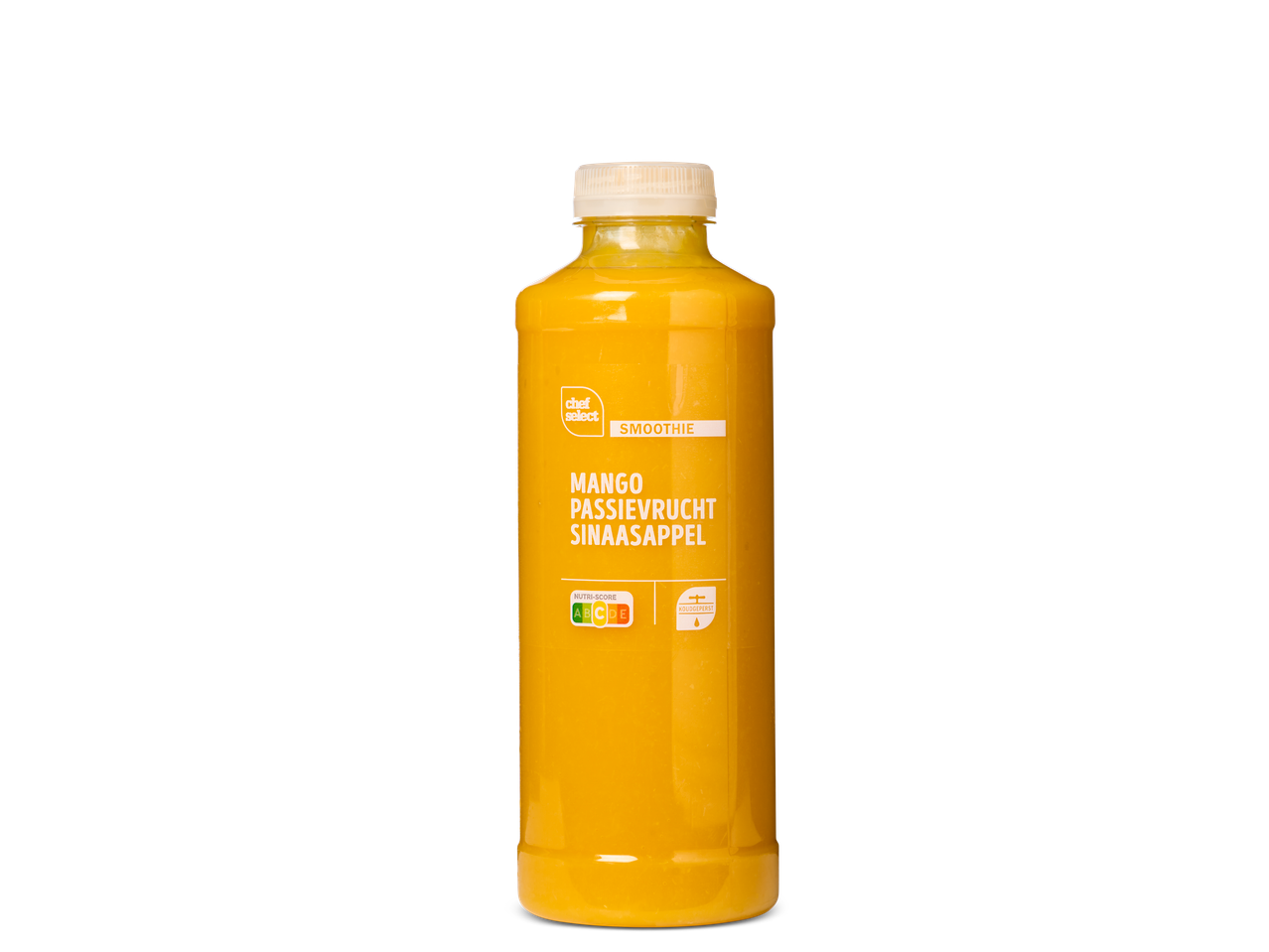 Fles Chef Select mango-passievrucht-sinaasappel smoothie met Nutri-Score C
