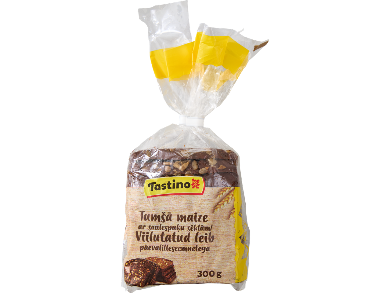 Tastino tumšā maize ar saulespuķu sēklām, 300g.