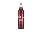 A bottle of Shloer Red Grape sparkling fruit drink.