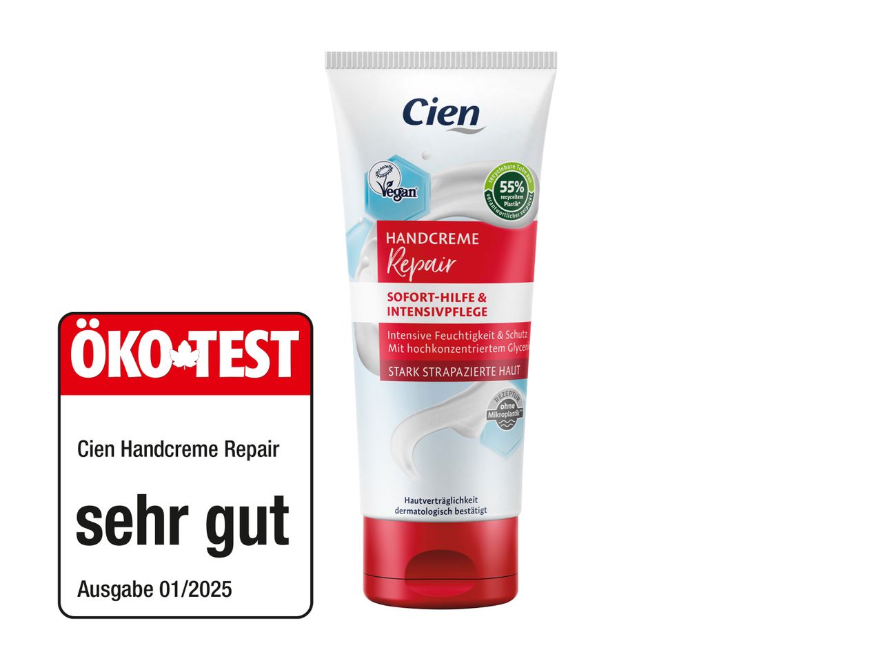 Cien Handcreme Repair, ÖKO-TEST ausgezeichnet.