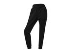 Black women's joggers with a drawstring waist and ribbed cuffs.