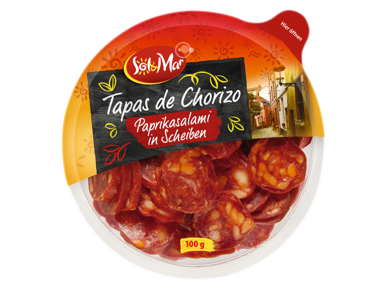 Sol y Mar Tapas de Chorizo, Paprikasalami in Scheiben (100g).