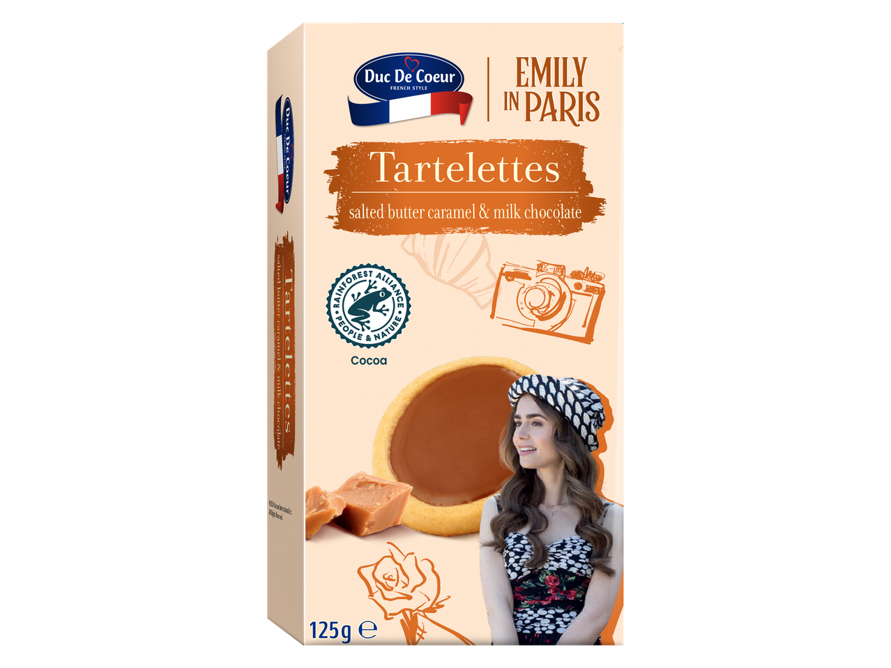 Duc De Coeur Tartelettes su sūdytu sviesto karamele ir pienišookoladu.