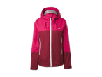 Zweifarbige Outdoor-Jacke in Pink und Dunkelrot mit Kapuze und Reißverschlüssen
