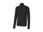 Schwarzes Langarmshirt mit Reißverschluss und Stehkragen