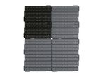 Four interlocking pegboards, two black and two grey, arranged in a square.