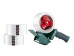 Parkside tape dispenser with two rolls of Parkside packing tape.