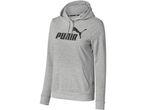 Felpa con cappuccio grigia da donna Puma con logo nero.