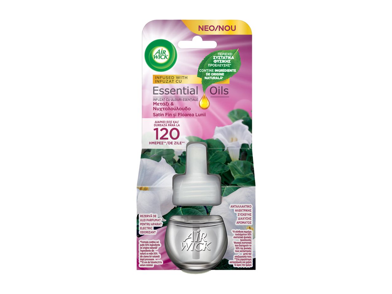Dispozitiv Air Wick cu parfum de trandafiri.