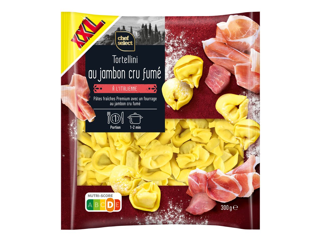Tortellini au jambon cru fumé