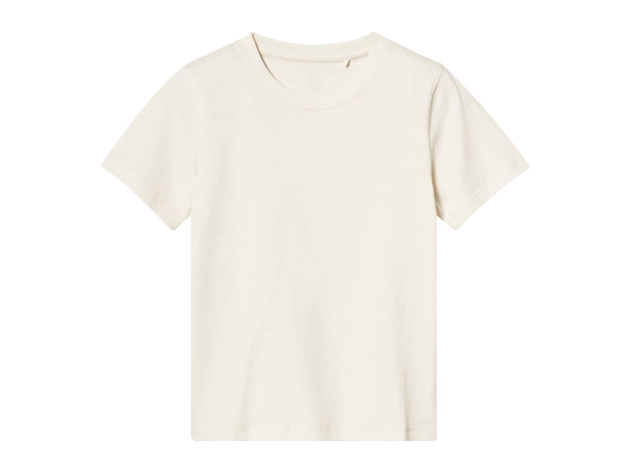 Light beige cotton t-shirt with short sleeves.