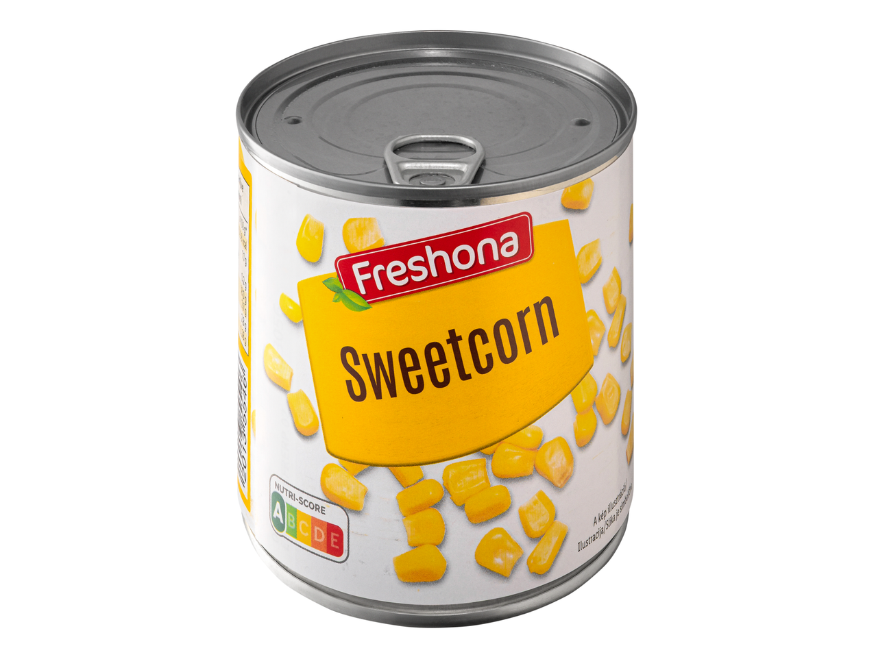 Freshona csemegekukorica konzerv Nutri-Score A címkével