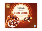Inghețată Gelatelli Premium Trio Choc cu ciocolată albă, lapte și neagră.