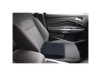 Black fabric car seat cushion.