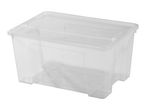 Transparent plastic storage box with lid