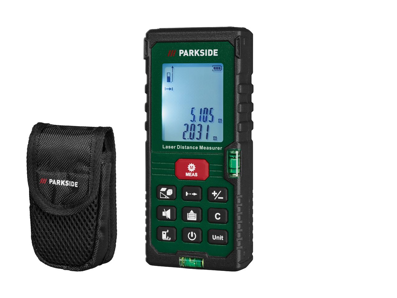 Parkside Laser-Entfernungsmesser mit Tasche.