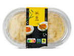 Een verpakking eiersalade met een Nutri-Score D en Beter Leven keurmerk.