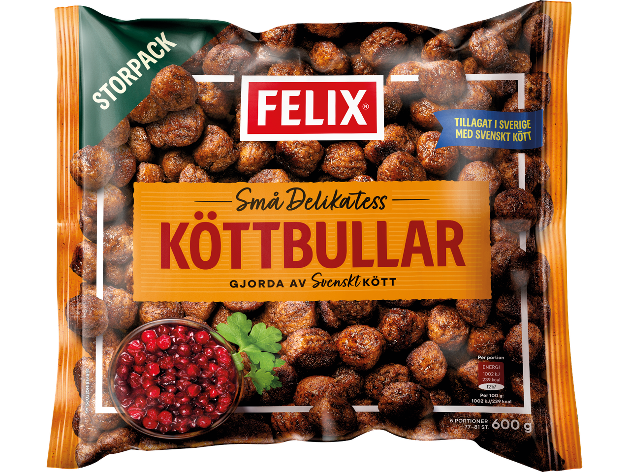 Felix små köttbullar i påse.