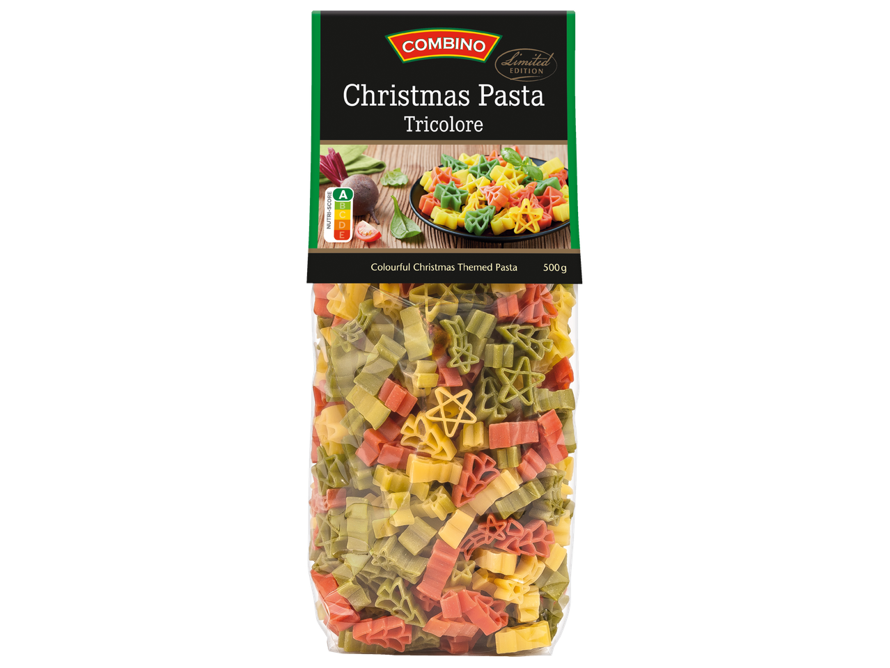 Combino Limited Edition Ziemassvētku trīskrāsu makaroni ar svētku formām