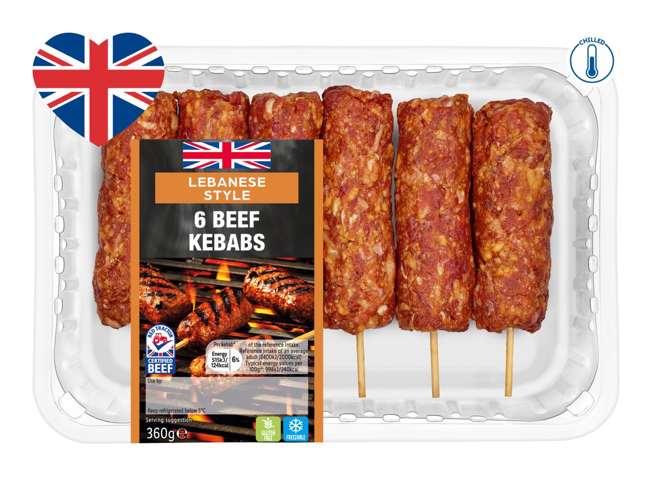 Lebanese Style 6 Beef Kebabs