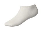 Single white ankle sock, shown from the side on a white background.