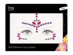 Cece Beauty self-adhesive face jewels in a pink and purple floral design.