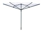 Rotary clothes dryer with blue lines on a white background