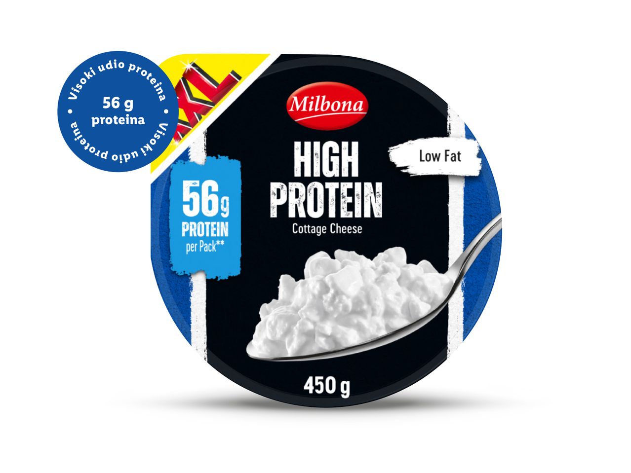 Milbona sir s visokim udjelom proteina (450g), niskomasni.