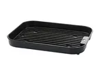 Black plastic dish drying rack.