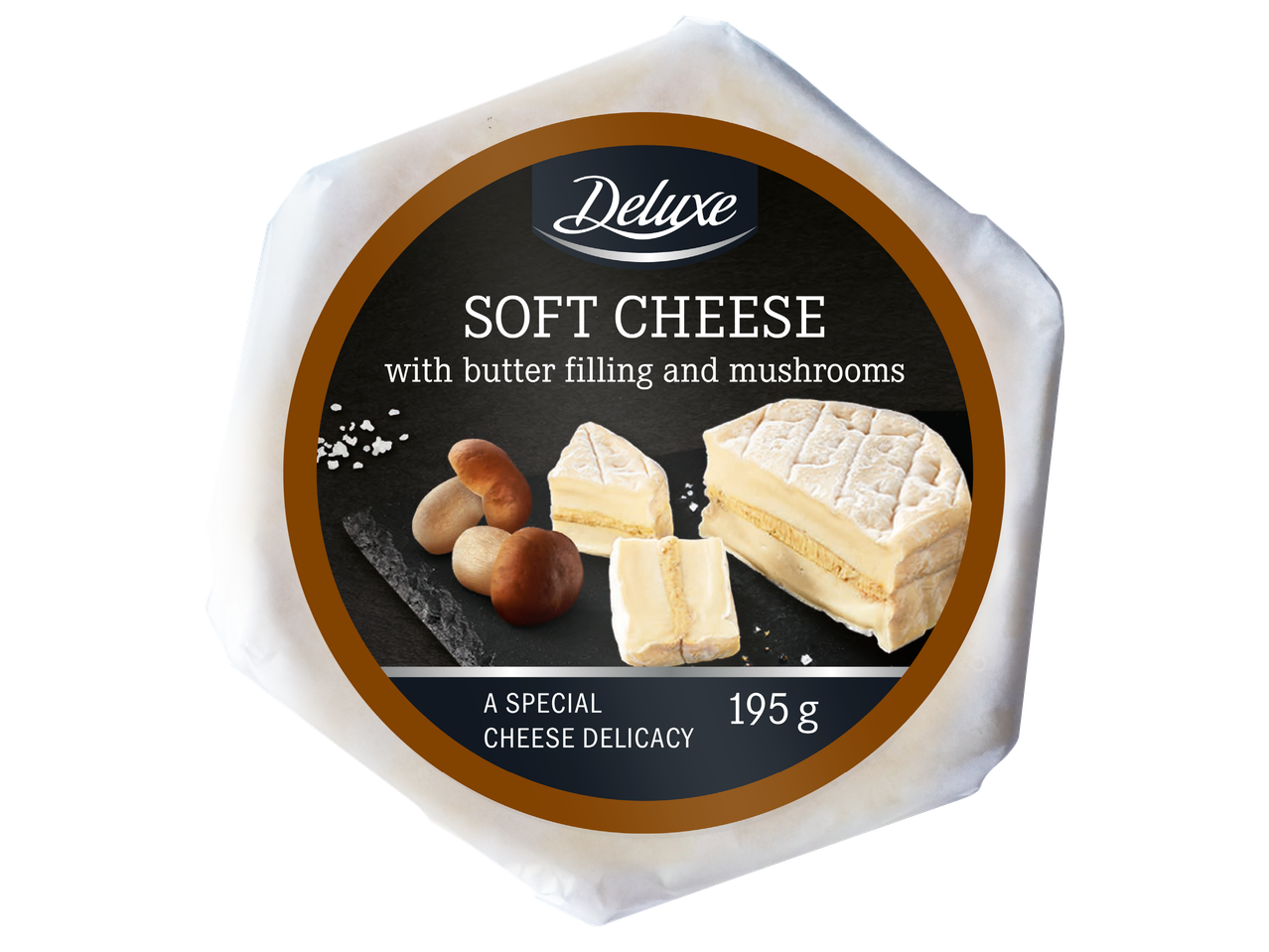 Меко сирене с пълнеж от масло и гъби, 195 г.
