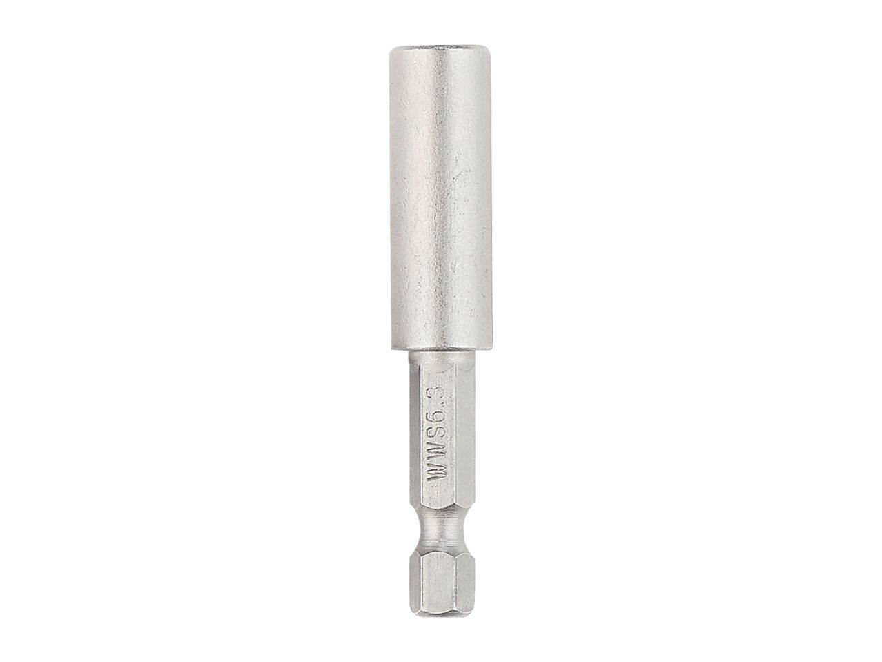 A silver magnetic bit holder with 'WWS6.3' engraved on the shaft.
