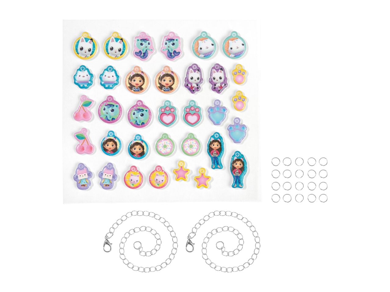 Doc McStuffins jewelry making kit with colorful charms and chains.