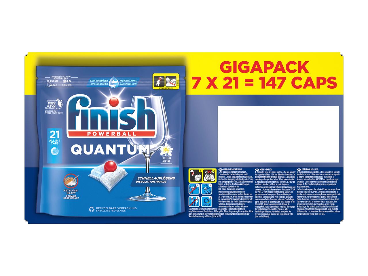 Finish Powerball Quantum Gigapack: 147 Spülmaschinentabs.