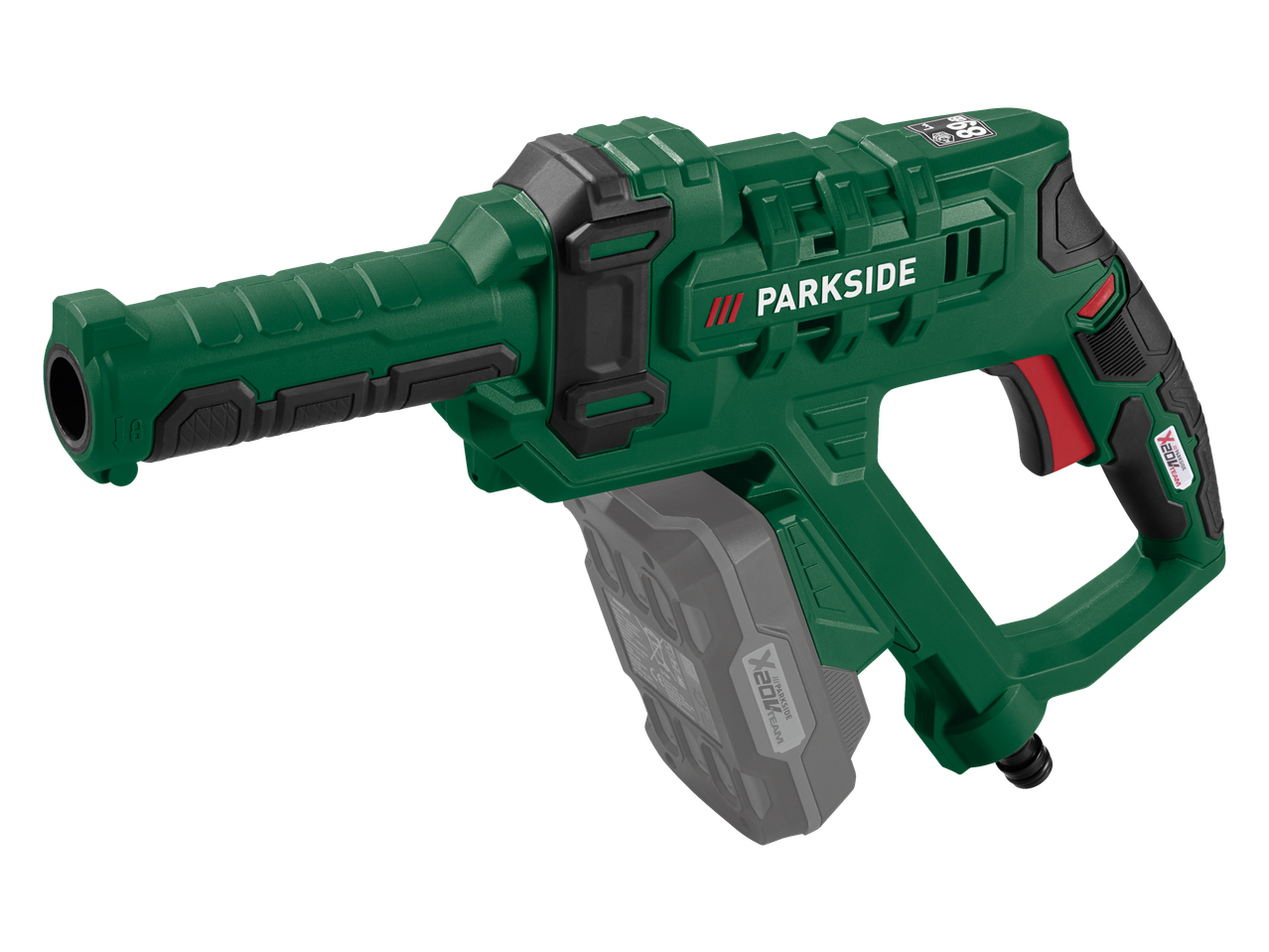 PARKSIDE akkus magasnyomású mosó X20V Team akkumulátorral.