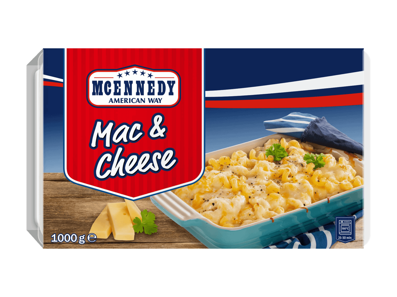 MCENNEDY Mac & Cheese Packung mit einer Auflaufform voll Mac & Cheese