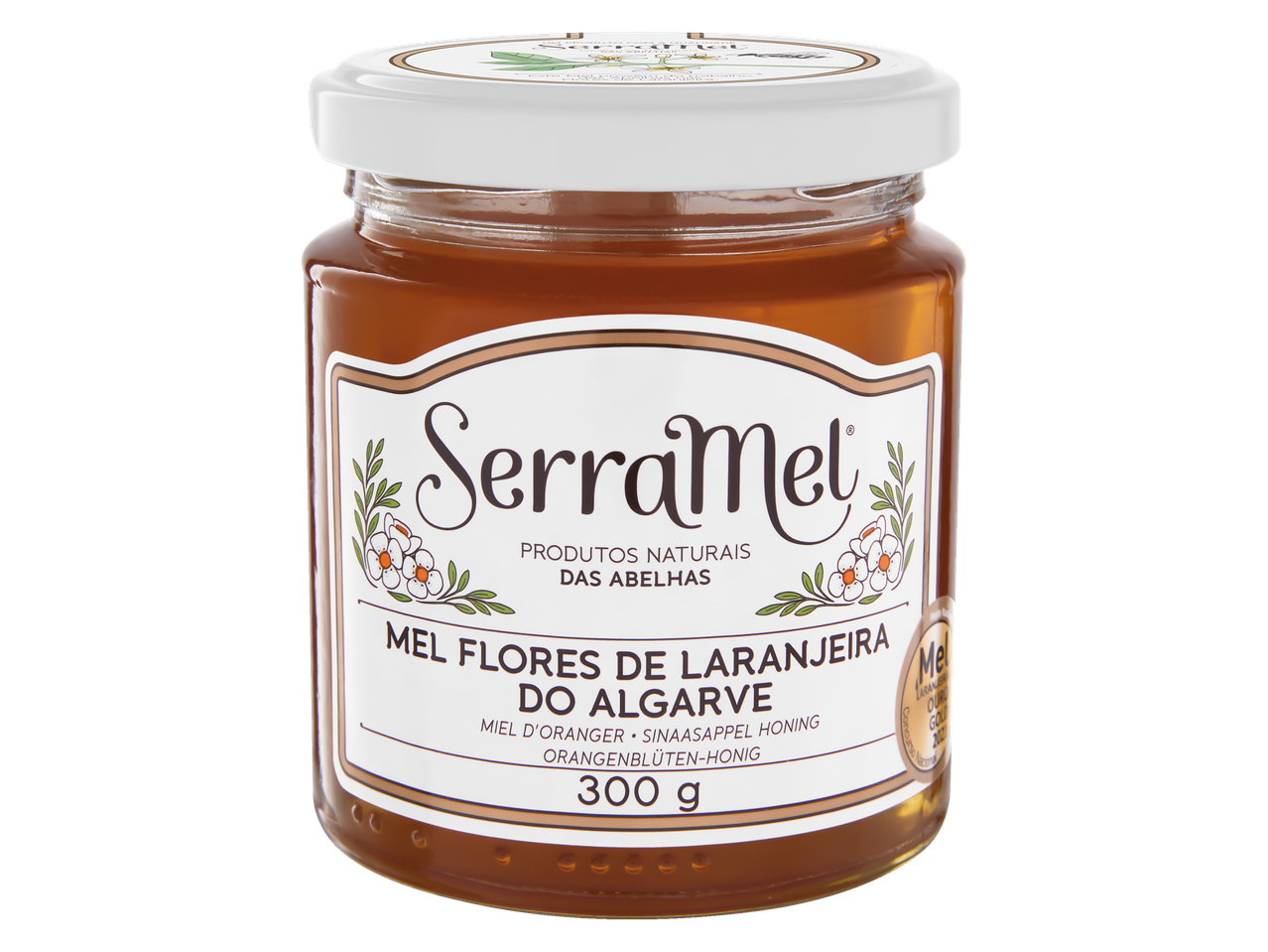SerraMel sinaasappelbloesemhoning uit de Algarve in een pot.