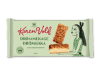 Pakke med drømmekage med kokostopping, 4 stk., med en tegnet kvinde.