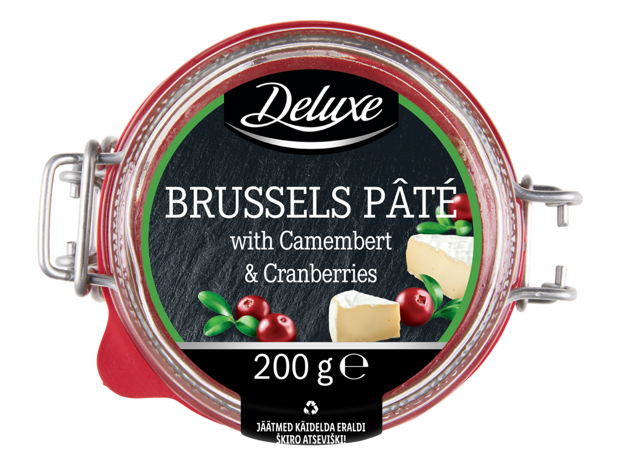 Deluxe Briseles pastēte ar kazeņu sieru un dzērvenēm, 200 g.